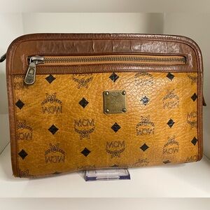 MCM Leather Clutch Vintage Bag Authentic